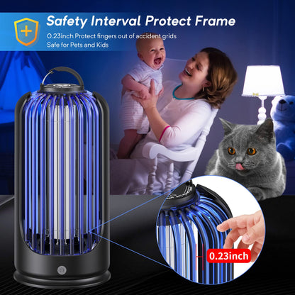 Bug Zapper for Indoor Outdoor, Rechargeable Mosquito Zapper with 3600V High Powered, Electric Pest Control Insect Fly Zapper Can Attract Gnats, Mosquitoes, Flies, Moths for Home, Patio