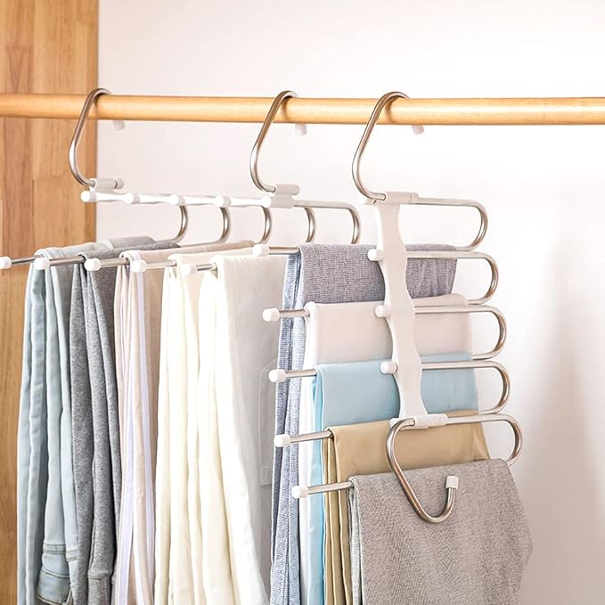 Kalimdor Pants Hangers 2 Pack Space Saving Metal Closet Organizer, Clothes