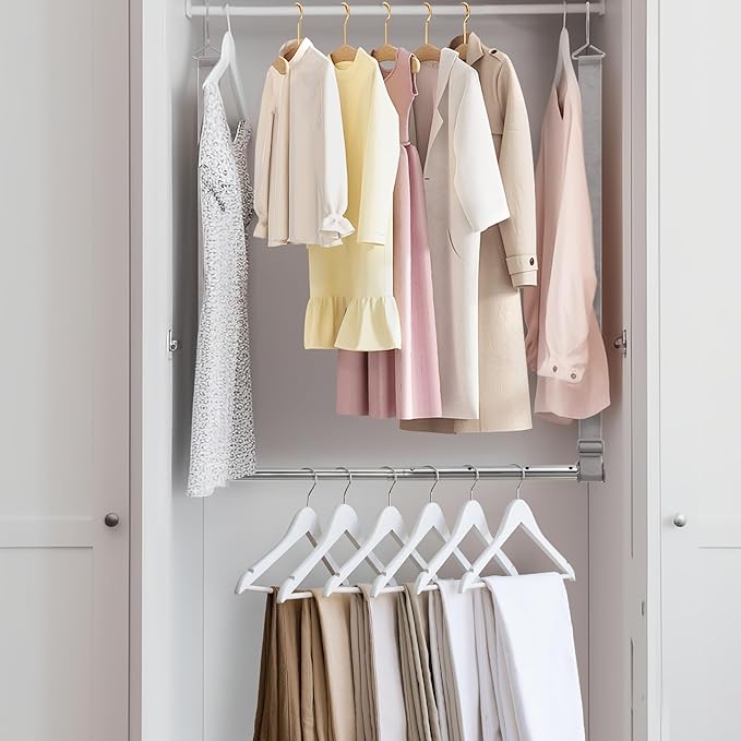Hanging Closet Rod, 17-28In Width and Up to 32In Height Closet Extender