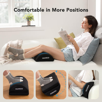 HUANUO Footrest, Under Desk Foot Rest, Foot Stool Under Desk, Ergonomic Foot Rest for Office, Home, Travel