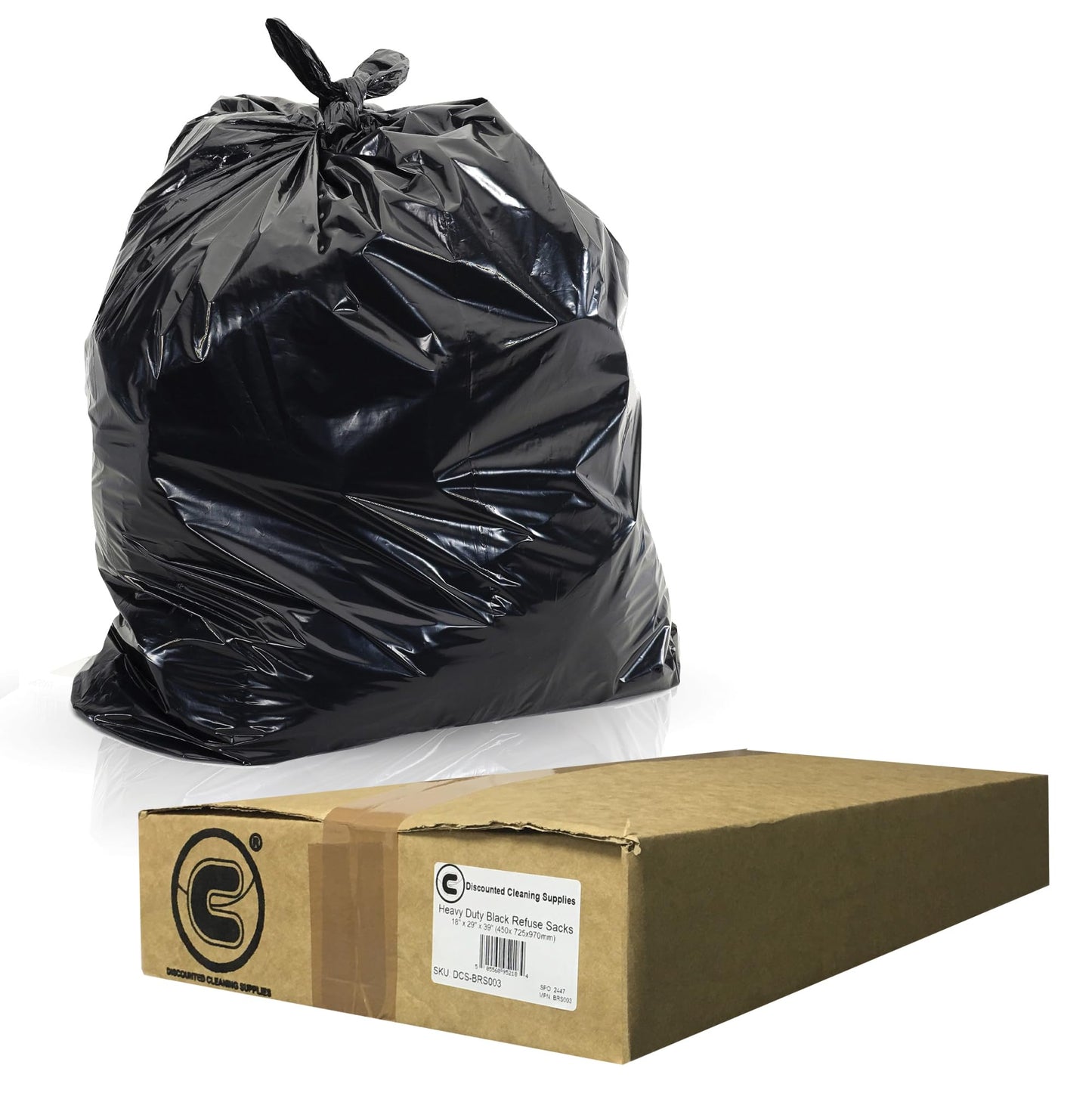 DCS 200 Large Black Bin Bags Heavy Duty for Household Garbage Capacity 80L–Strong Black Refuse Sacks–Bin Liners for Everyday use, Office, Kitchen, Restaurant–Rubbish Garbage Bags 45x72x97cm