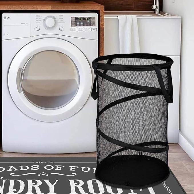 BATTOO Collapsible Laundry Basket Foldable Mesh Pop Up Hamper
