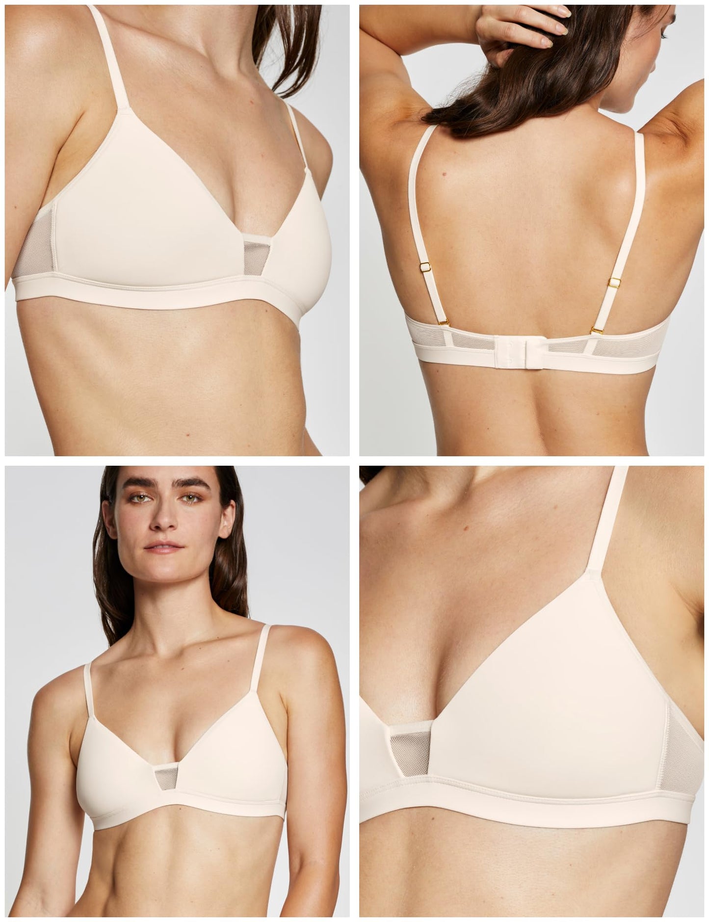 Pepper Wireless Bra | Feelgood Wirefree T-Shirt Bras for Women, Comfy Bras with Foam Cups, Convertible Straps for Racerback, Ecru Cream Bra (XXS-XL)