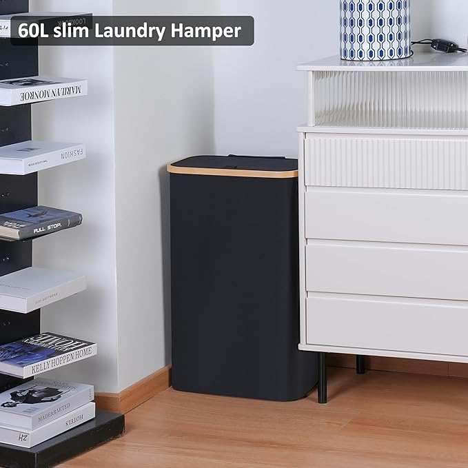 60L Slim Laundry Hamper, Laundry Basket