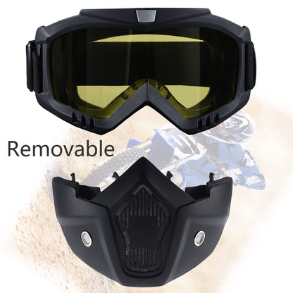 Paintball Mask Anti Fog, Full Face Tactical Mask Goggles Detachable for Motorcycle Cycling Skiing Halloween CS Game Cosplay (Yellow)