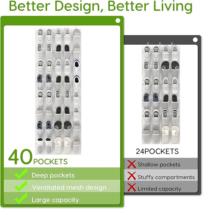 Unjumbly Over the Door Shoe Organizer