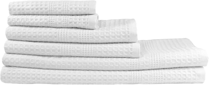 GILDEN TREE Waffle Towel Set Quick Dry Thin | 2 Bath Towels | 2 Hand Towels | 2