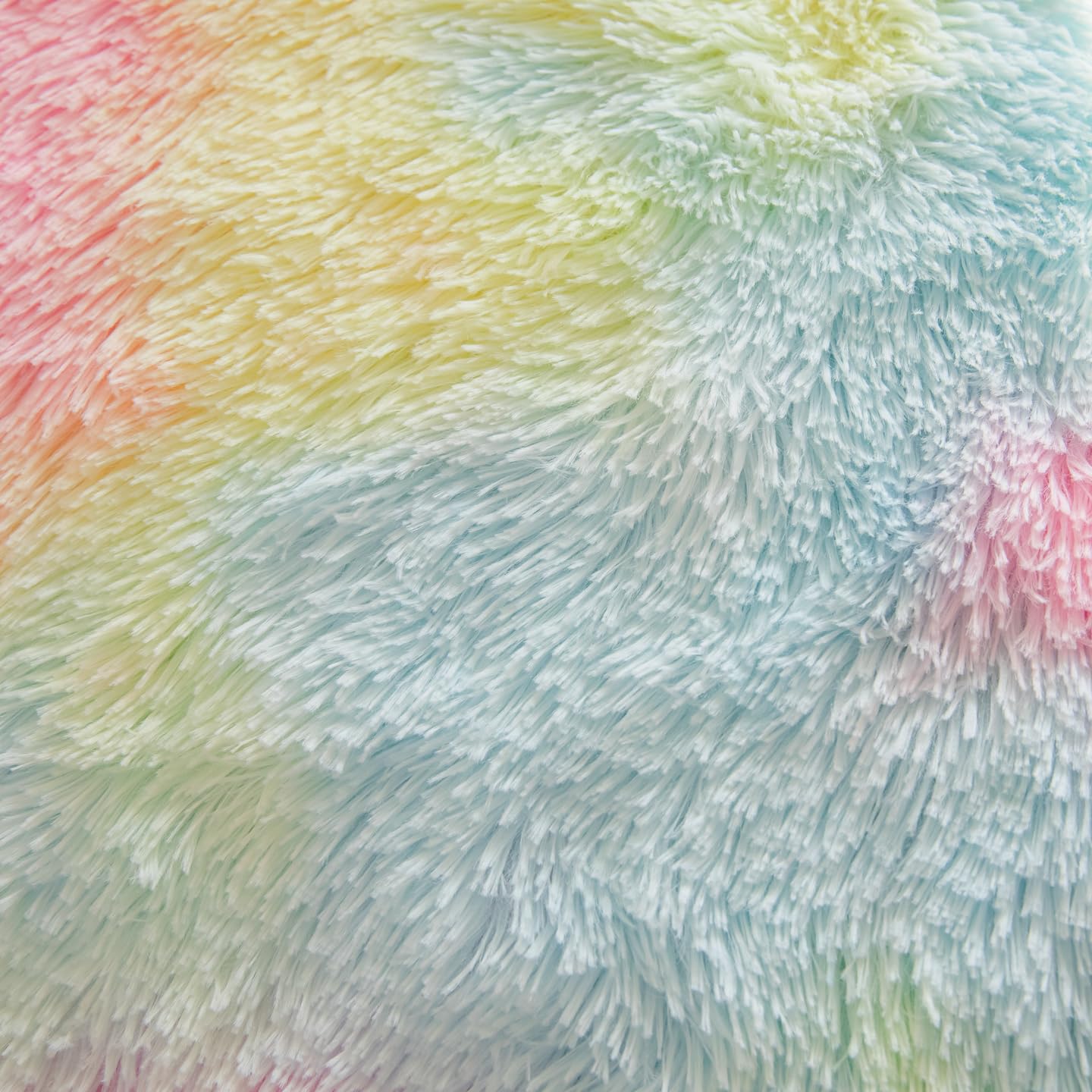 Roscloud Faux Fur Kids Girls Rainbow Comforter Sets Twin/Full - 3PC Bed Set Warm Comfortable Soft Plush Flannel Velvet Fluffy Fuzzy Bedding（Comforter x 1 Pillowcases x 2）