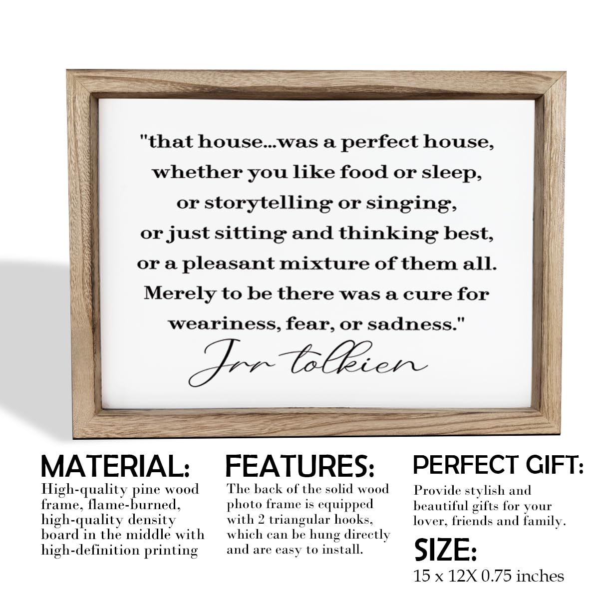 That House Was a Perfect House Wood Sign, Tolkien wood sign, Tolkien Quote Farmhouse Décor, Poetry Gift, Office Decor, Christian Wall Decor, Framed MDF Hanging Signs, Cheer Up Gift