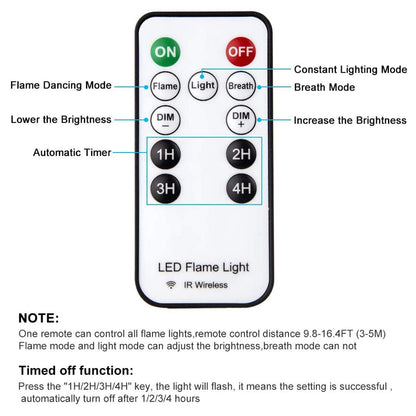 LED Flame Effect Light, USB Rechargeable Outdoor Flame Table Lamp Waterproof Dimmable 4 Modes Lantern with Gravity Sensing Effect IR Wireless Remote&Timer, For Halloween Room Party Bar Decor