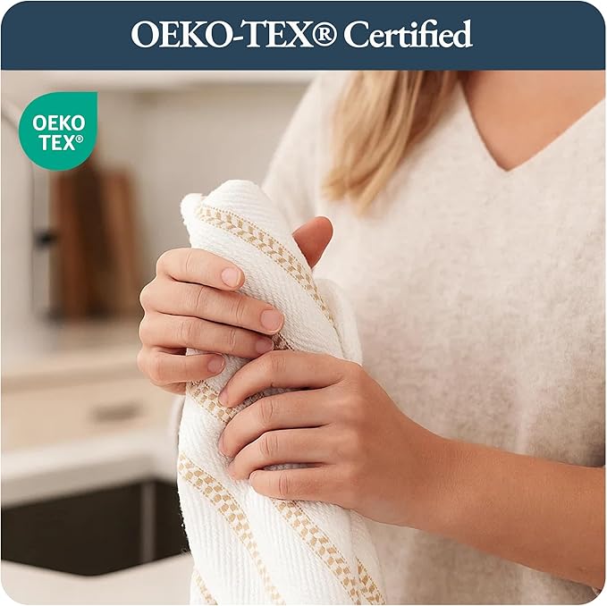 LANE LINEN Kitchen Towels Set of 4-18”x28” Absorbent Cotton Dish Towels
