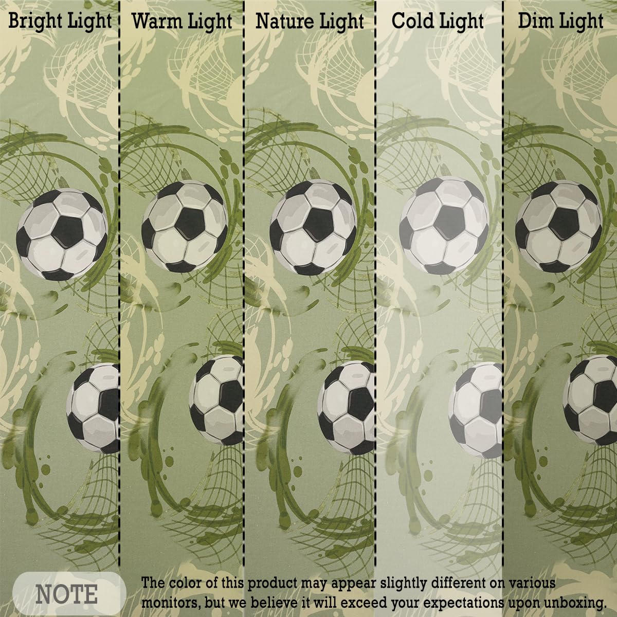 FADFAY Premium 100% Cotton Soccer Sheet Set King – Ultra Soft Breathable Sage Green Sports Bedding, Modern Athletic Soccer Ball Bed Sheets, Deep Pocket 4 Piece Set