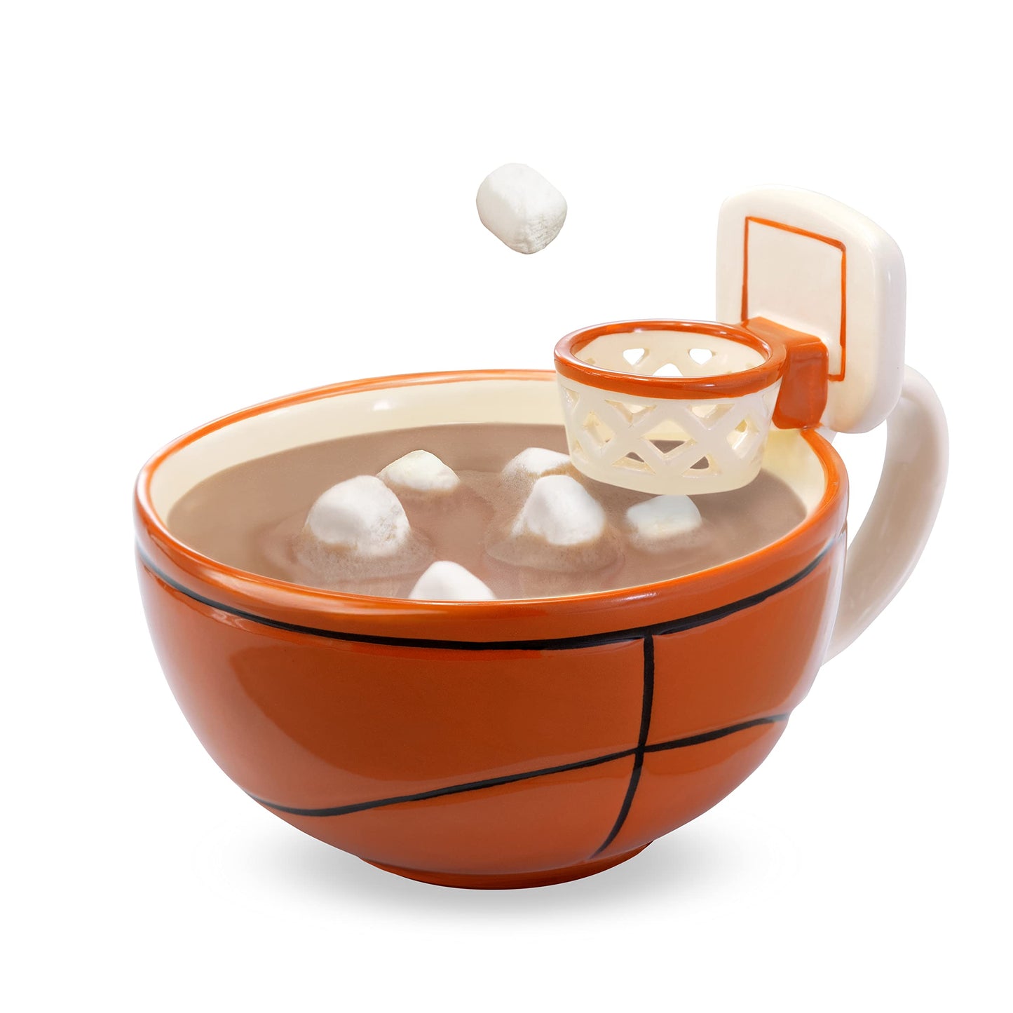 MAX'IS Creations The Mug with a Hoop Basketball Mugs Novelty Coffee Mugs Hot Chocolate Mug Coach Sports Basketball Gifts for Boys 8-12 Accessories Stuff, Funny Christmas Gifts for Kids Family, 16oz
