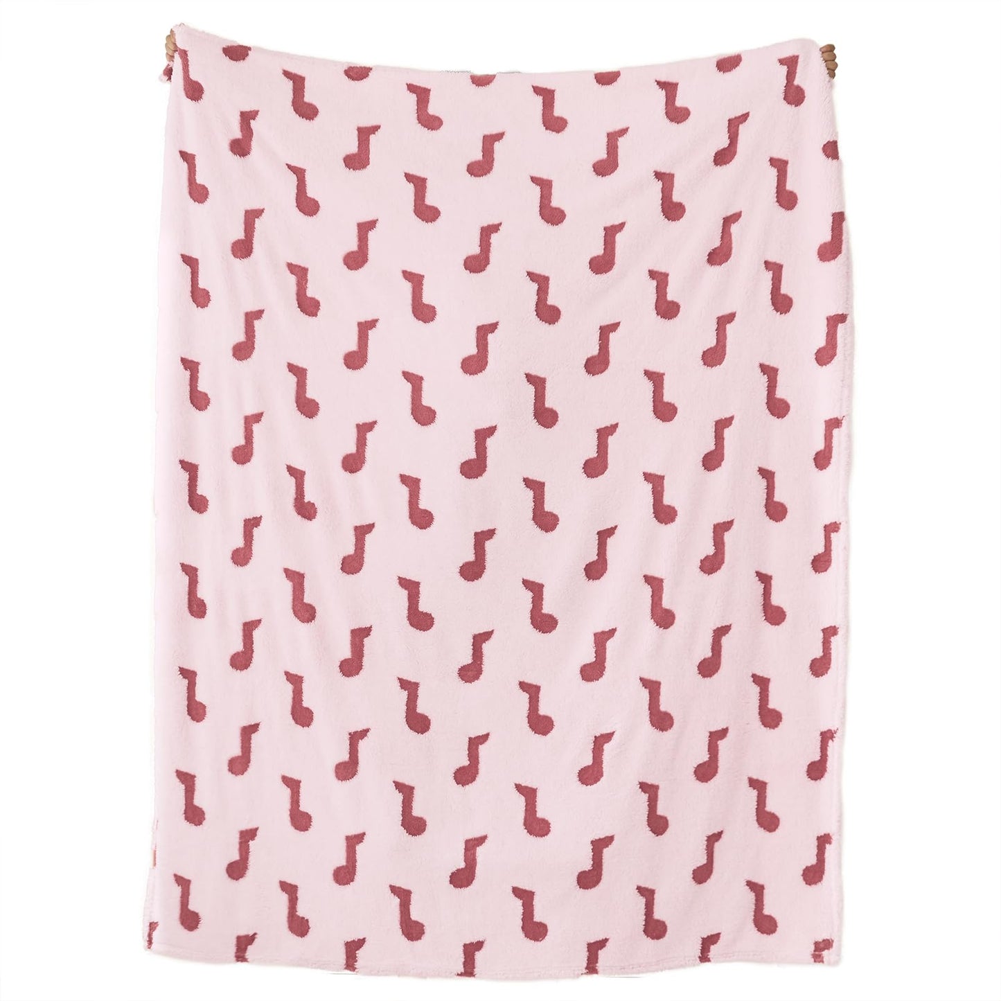 PLEVONITH Pink Throw Blankets for Bed - 3D Music Patterned Fall Blanket for Room Décor, Twin Size Blanket 60x80 Inches (300GSM)