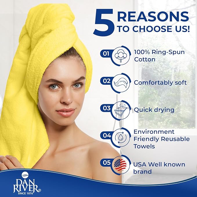 DAN River 8 PC Luxury Bath Towels