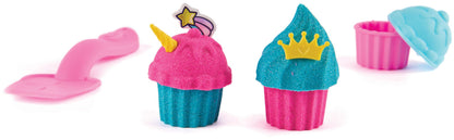 Kinetic Sand Shimmer, Unicorn Bake Shoppe Playset, 453g of Kinetic Sand (Shimmer Teal and Pink Neon), 8 Unicorn Tools, Sensory Toys for Kids Aged 3 and up