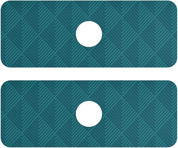 Kitchen Sink Splash Guard 2 PCS 14.7 Inch Sink Faucet Mat Splash Guard