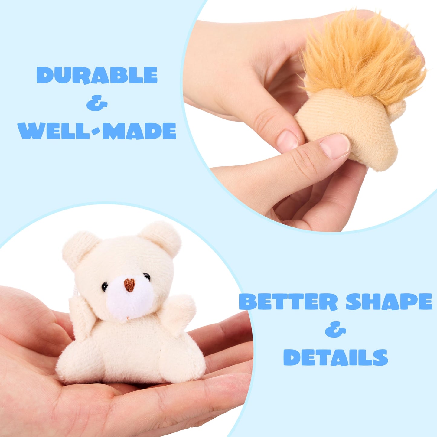 JOYIN 24 Pack Mini Animal Plush Toy Assortment (24 Units 3" Each), Animals Keychain Decoration for Kids, Small Stuffed Animal Bulk for Kids, Carnival Prizes, School Gifts, Christmas Goodie Bags