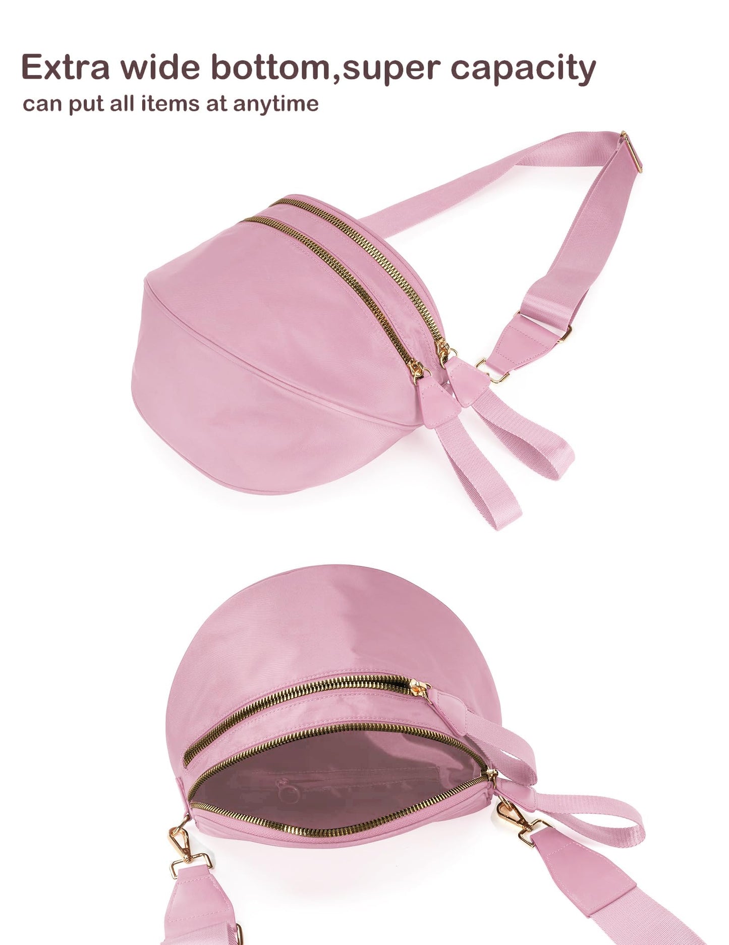 Spacious Nylon Crossbody Bag Bum Bag Handbags Wallets Purses Trendy Shoulder Bag for Women