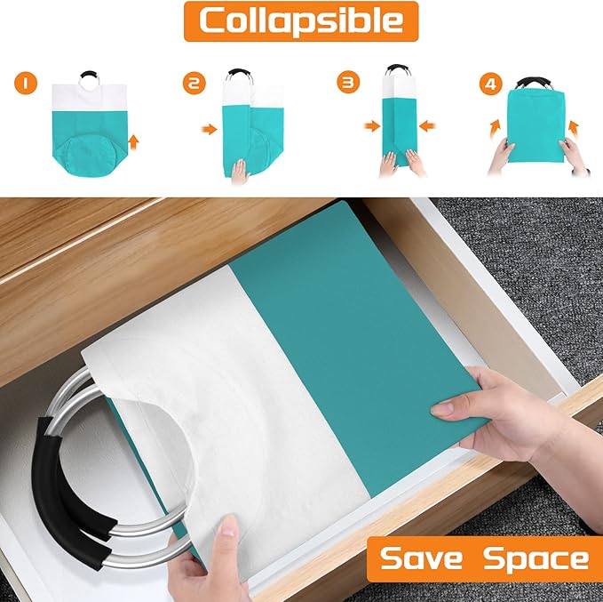 BlissTotes 90L Laundry Basket, Freestanding Laundry Hamper, Collapsible Dirty