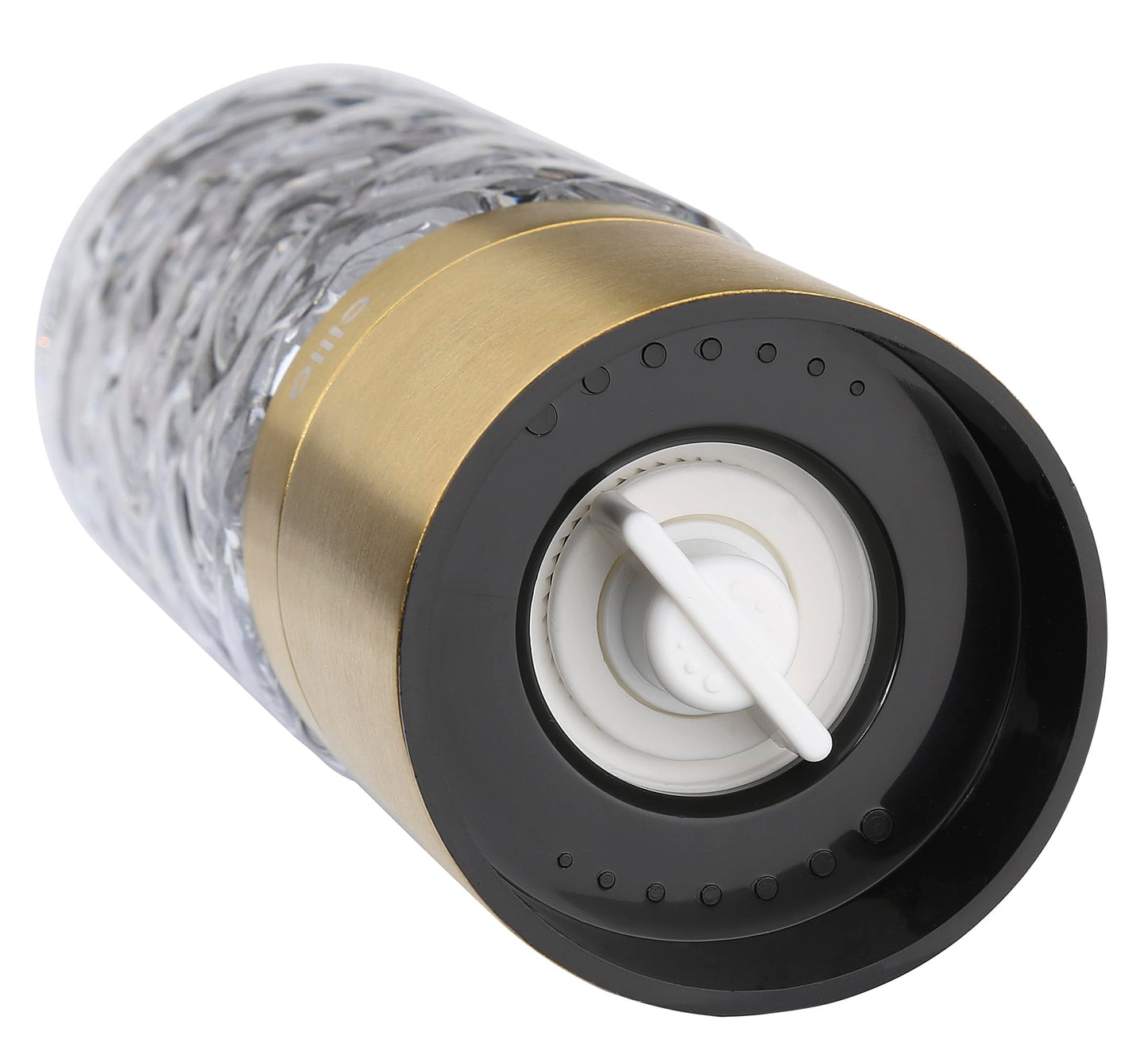 Cilio Cristallo Glass/Stainless Steel Salt or Pepper Mill - Gold, 2 x 6.7 in H - Glass Salt and Pepper Grinder