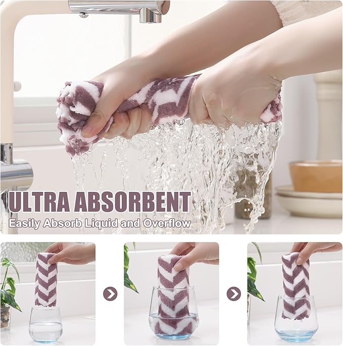 Homaxy 12 Pack Kitchen Dish Cloths, Ultra Soft and Absorbent Dish Towels