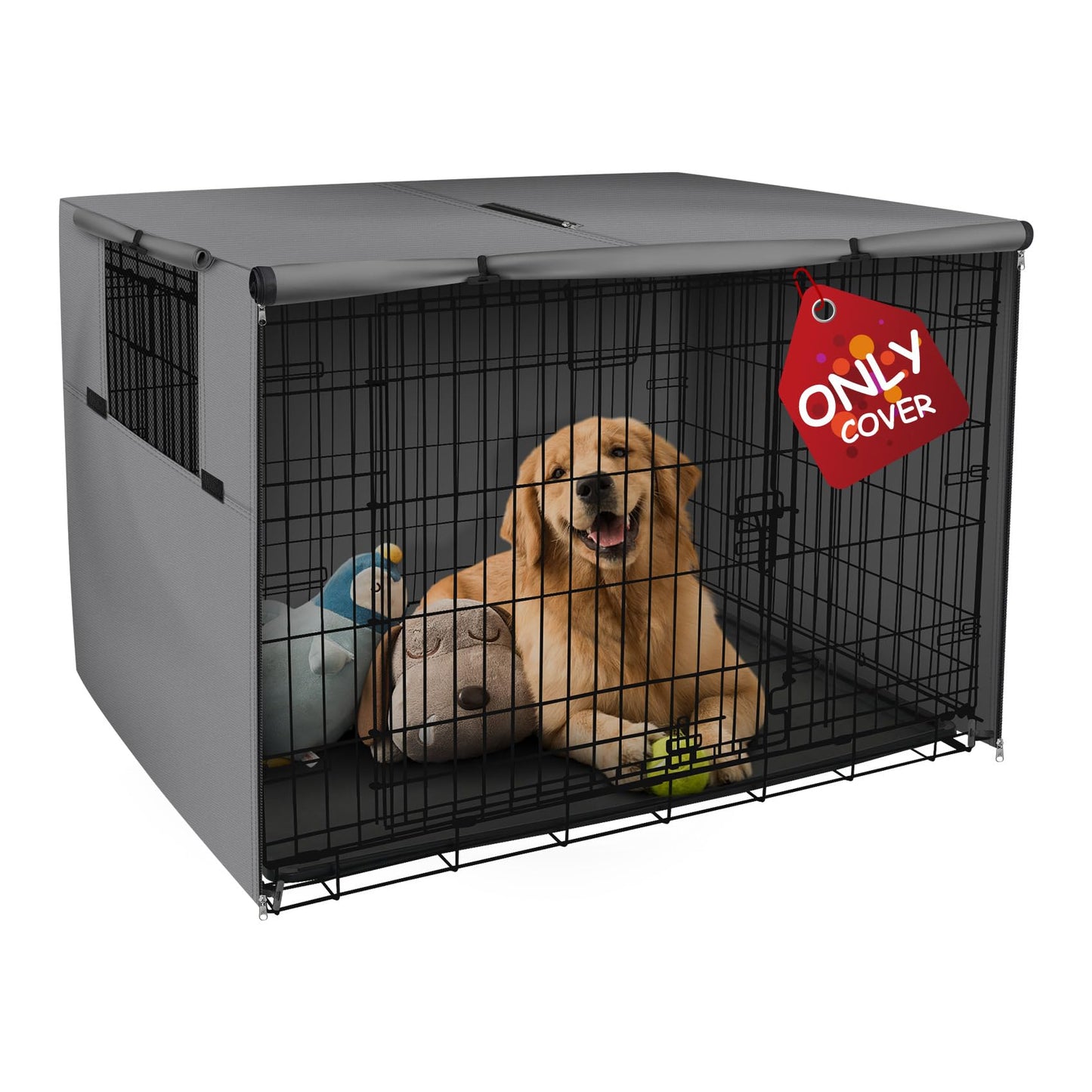 Explore Land Dog Crate Cover - Durable Polyester 30 Inch - Universal Fit for Metal Dog Crate (Grey)