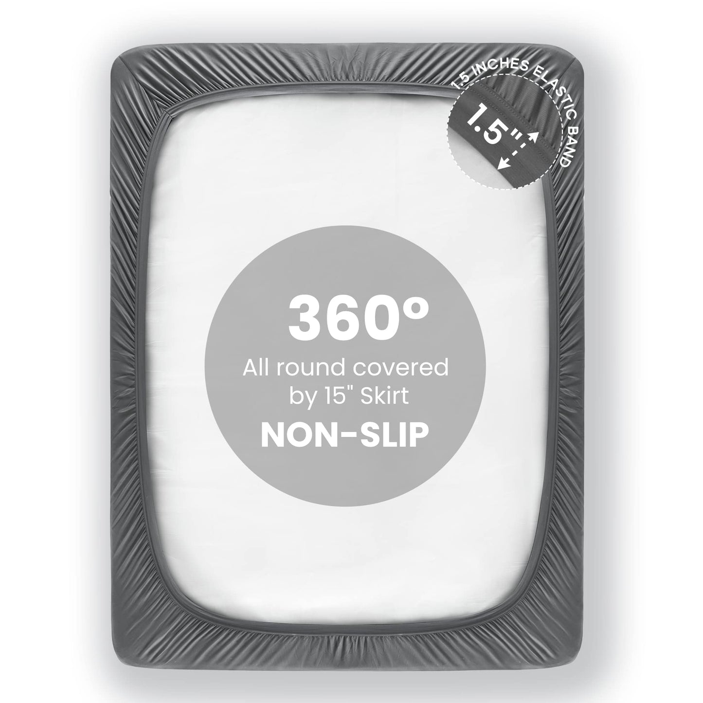 Sonive Waterproof Mattress Protector,Full Size Mattress Topper with Deep Pocket up to 21'',Quilted Fitted Waterproof Mattress Pad,Ultra Soft & Supportive, Durable & Easy Care, Oeko-Tex Certified Grey