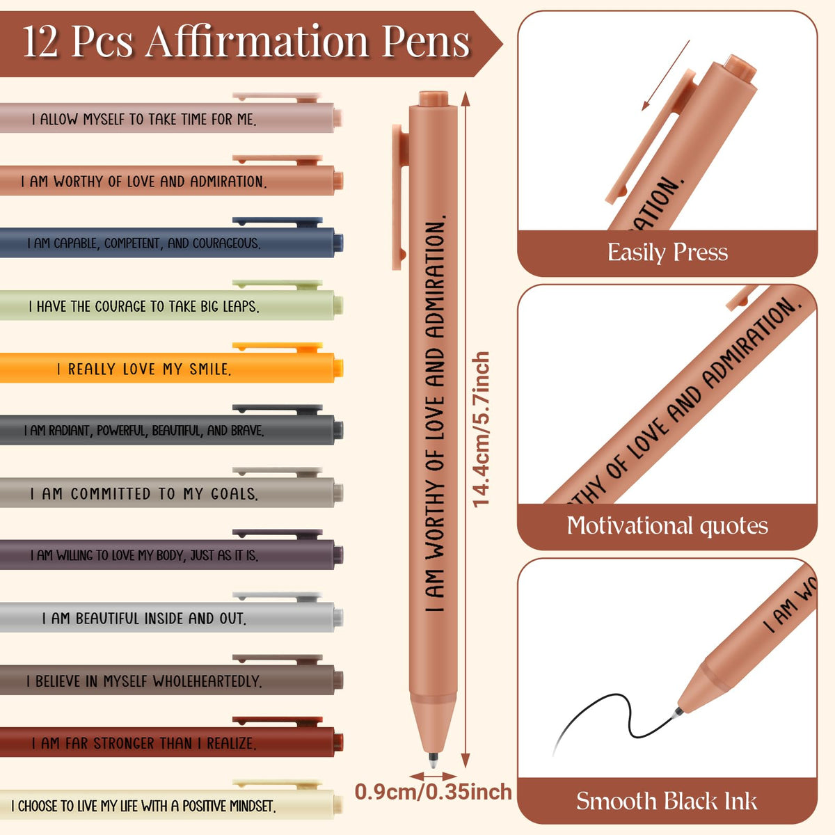 Kosiz 24 Pcs/12 Set Positive Affirmation Gifts Bulk for Women Gratitude Spiral Journals with Pens Motivational Notebooks Mothers Day Gifts for Mom Employee Coworker Teacher Nurse Volunteer (Vibrant)