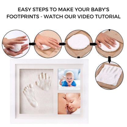 HuBorns - Baby Hand and Footprint Kit - New Born Gifts & Keepsakes - Non-Cracking Clay Baby Footprint Kit & Handprint Kit - New Baby Essentials & Baby Accessories - New Mum Gifts