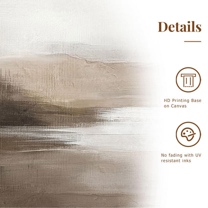 SAFERRYHOME Neutral Abstract Framed Wall Art - Minimalist Modern Nordic Calm Canvas Print Set, Landscape Shapes Earth Tone Illustrations Decor for Living Room, Bedroom - 3 Panels 16x24 Inch