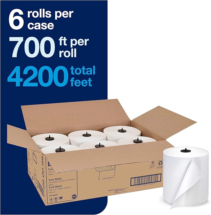 Tork Matic Soft Hand Towel Roll & Matic Paper Hand Towel Roll White H1