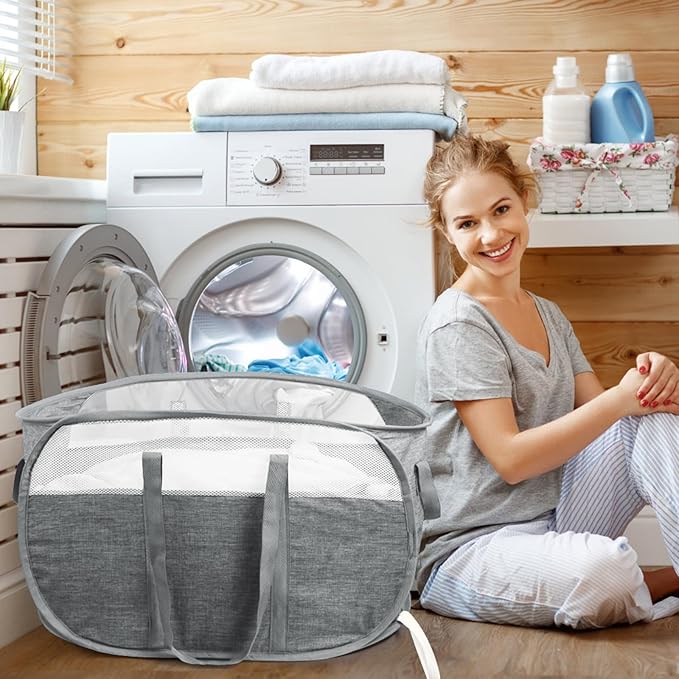 Collapsible Laundry Baskets, Tear Proof Pop Up Laundry Hamper