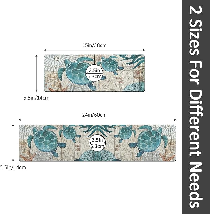 2PCS 15" X 5.5" Kitchen Sink Splash Guard Faucet Mat Sea Turtles Super