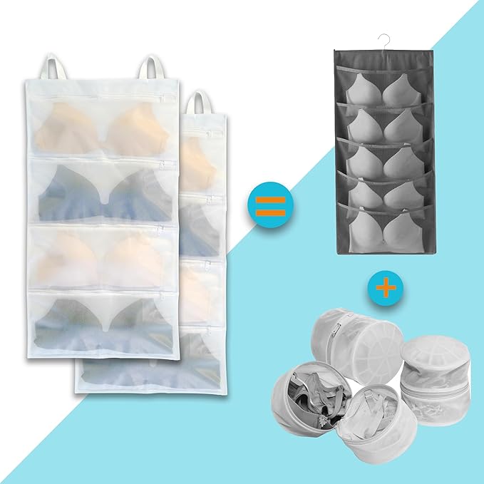 Bra laundry bags for washing machine, Holds 8 A-D cups sizes, Storage and