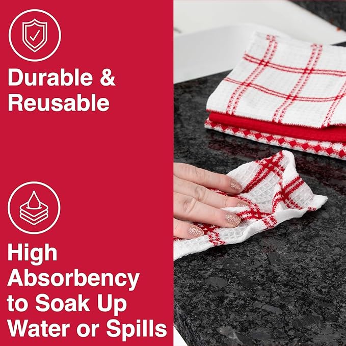 T-Fal Premium Waffle Dish Cloths: Highly Absorbent, Super Soft Long Lasting