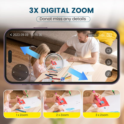 litokam Little elf Indoor Camera - 2K Pet Camera with APP Controlled, Smart Motion, Two-Way Audio, 360° Security Camera Indoor with IR Night Vision, Work with Alexa