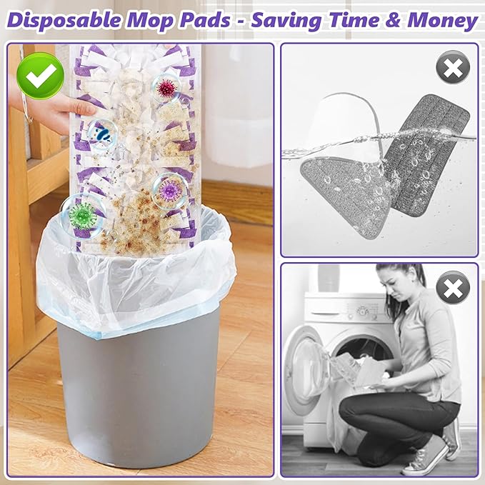 Mop Pads Refills for Swiffer Power Mop: 20 Pcs Wet Dry Disposable Pad for