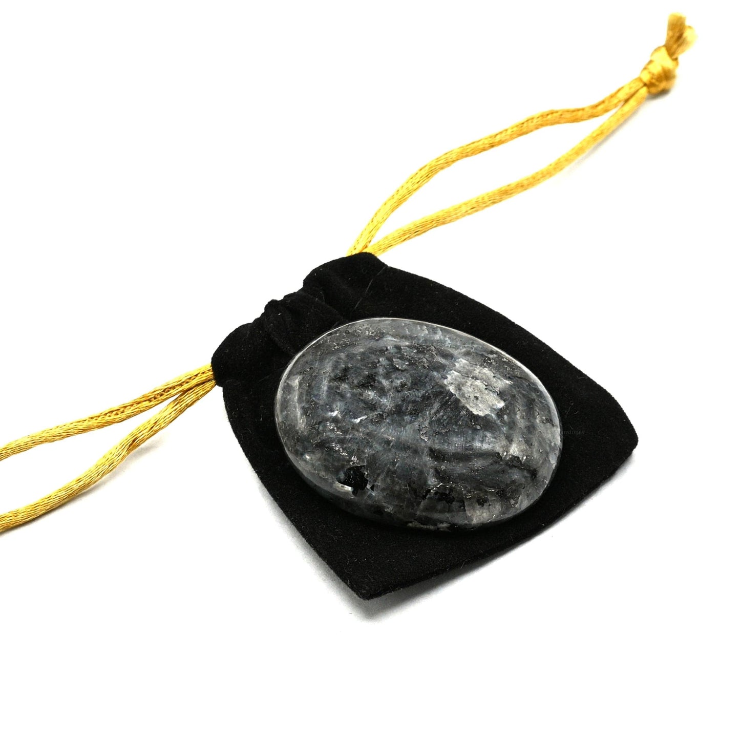 Amazing Gemstone Larvikite Crystals and Healing Stones - Large Palm Stone Crystals Piedra - Crystal for Good Luck, Balanced Positive Energy, Meditation - Unique Stocking Stuffers, Gifts for Women, Men
