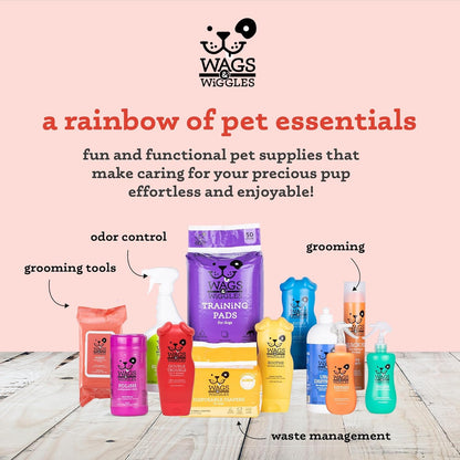 Wags & Wiggles Purify Hypoallergenic Dog Wipes for Sensitive Skin, Paw and Body Grooming Wipes with Gentle Plant Based Formula for Everyday Cleaning, Zesty Grapefruit Scent, 100 Count