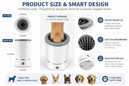 Ultimate 3-in-1 Dog Paw Cleaning Kit - Portable Silicone Paw Washer, XL Microfiber Towel & Self-Cleaning Grooming Brush - Complete Set for Small & Medium Pets