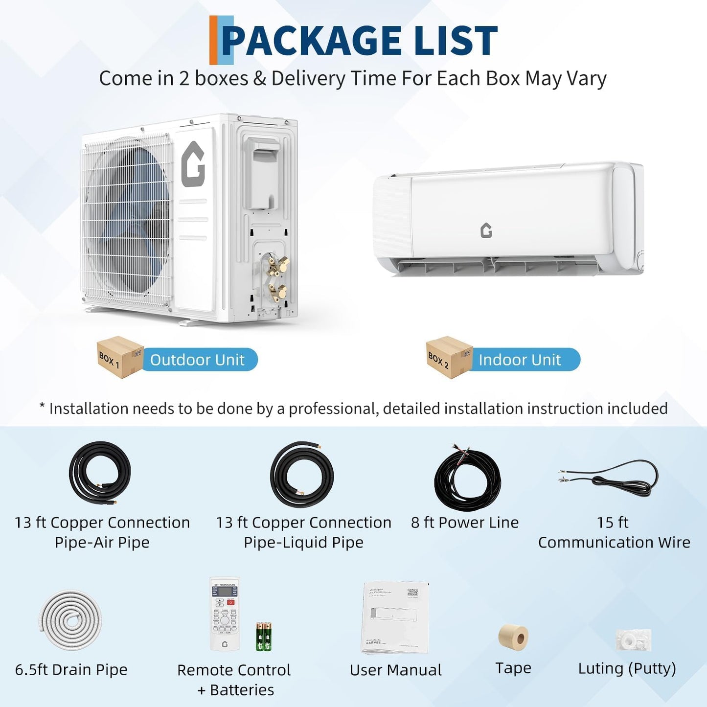 24,000 BTU Mini Split Air Conditioner & Heater, 230V Inverter AC with WiFi, Remote, Ultra-Quiet, Energy Efficient, Cools & Heats Up to 1,500 Sq.ft., 21 SEER