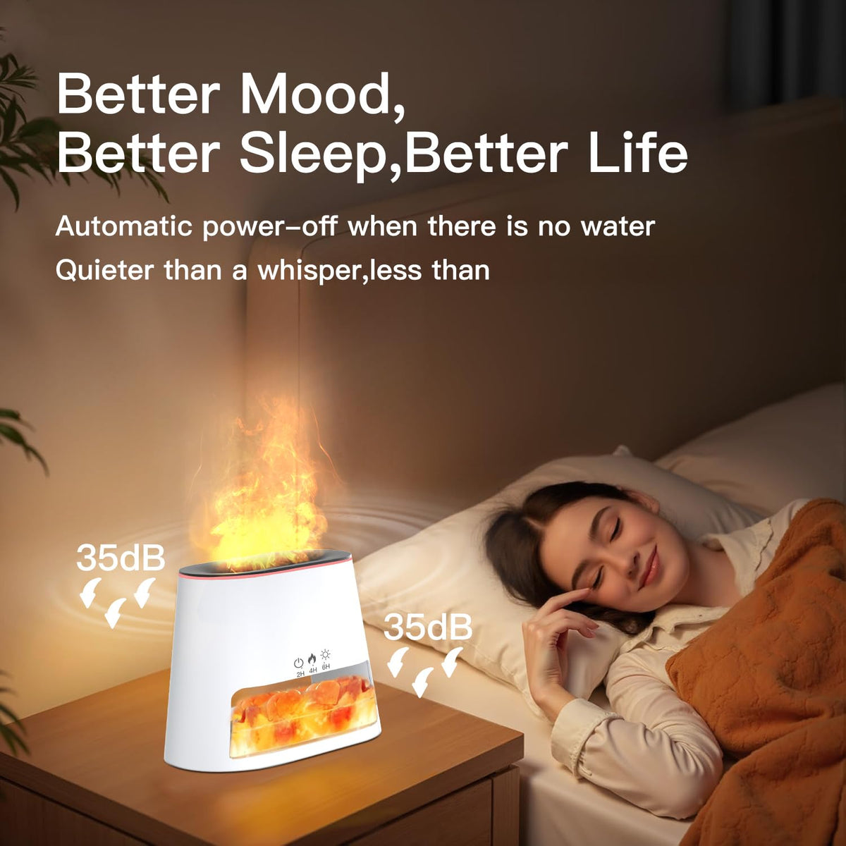 BieJiahWeiBie Luxury Himalayan Salt Lamp Humidifier & Aromatherapy Diffuser - 8 Color Mood Lighting w/Remote for Spa, Bedroom, Home Relaxation260ml (White)