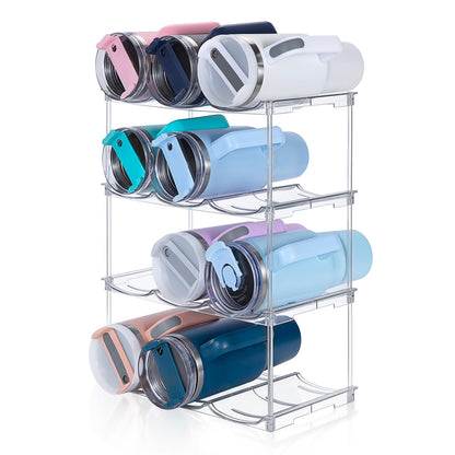 Stackable Water Bottle Organizer for Stanley 40 oz Tumbler, Water Bottle Holder for Cabinet, Pantry Kitchen Organizers and Storage for Stanley Cup Accessories, Tumbler Organizer and Wine Rack, 3Pack
