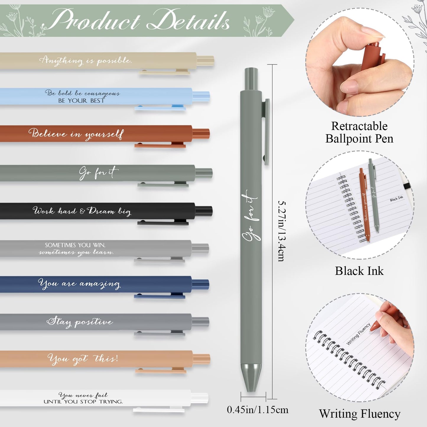 Tenceur 20 Set Teacher Appreciation Gifts Bulk Nurse Appreciation Gifts Inspirational Notebook Pen for Office Staff Teacher Volunteer Team Receptionist Day Graduation (Classic Color)