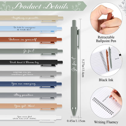 Tenceur 20 Set Teacher Appreciation Gifts Bulk Nurse Appreciation Gifts Inspirational Notebook Pen for Office Staff Teacher Volunteer Team Receptionist Day Graduation (Classic Color)