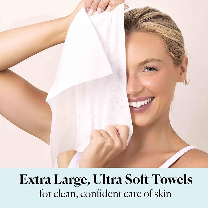 Sky Organics - Gentle Clean Face Towels - 100 XL Single-Use Face Wipes - Ultra