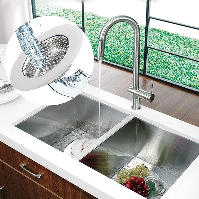 Mtsooning 2PCS Kitchen Sink Strainer, 3.5" Diameter Stainless Steel Drain Cover
