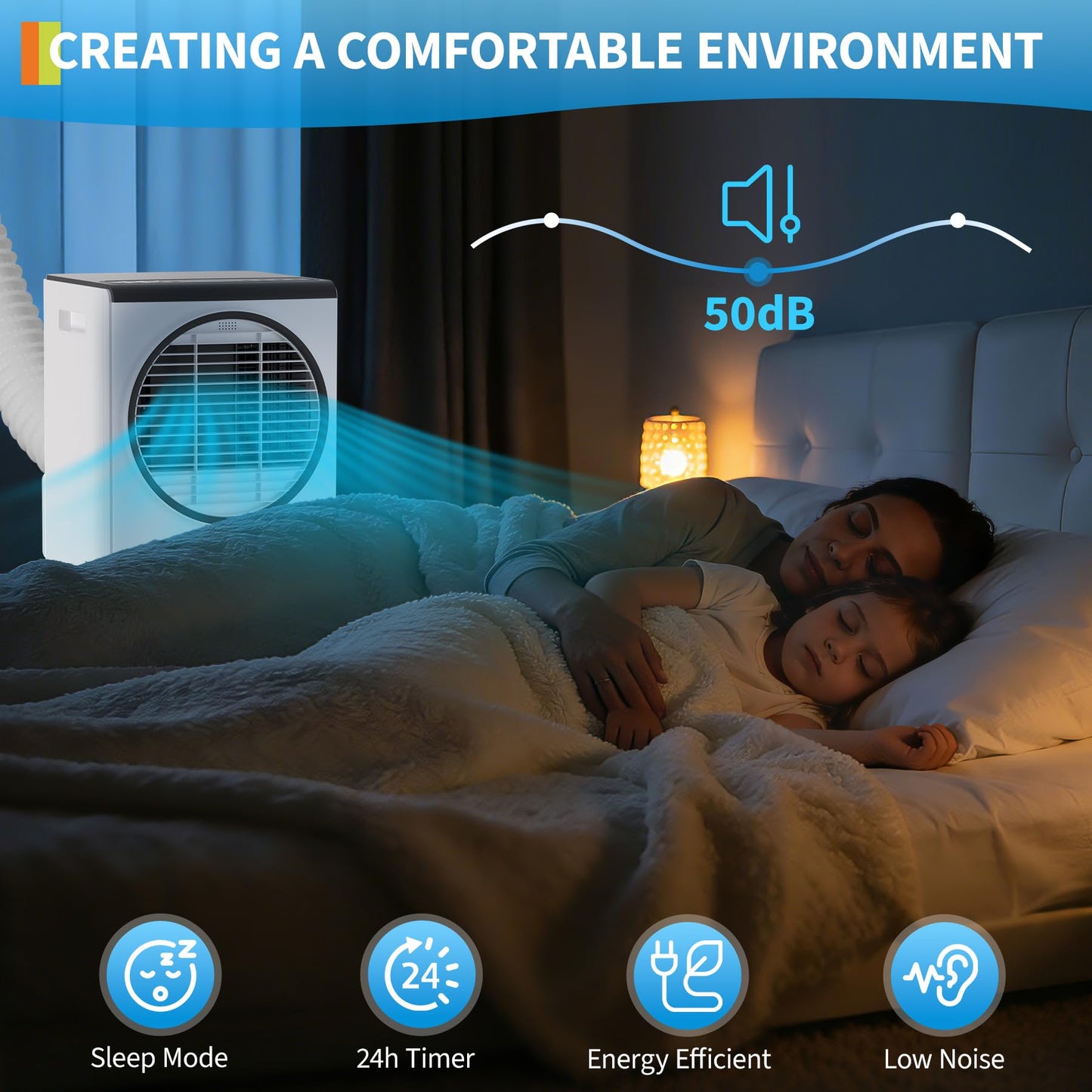 ActiveTrail Portable Air Conditioner, 8,000 BTU AC Unit for Bedroom, Portable AC with Remote, Small Air Conditioner for Room, 3-in-1 Portable AC Unit Cools, Dehumidifies & Fans for Home Office, White