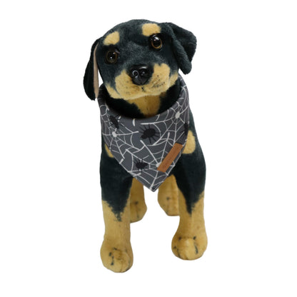 Realeaf Halloween Dog Bandanas 2 Pack, Spider Web Ghosts Bibs, Triangle Reversible Fall Pet Scarf, Premium Durable Fabric, Adjustable Fit (Halloween, Large)